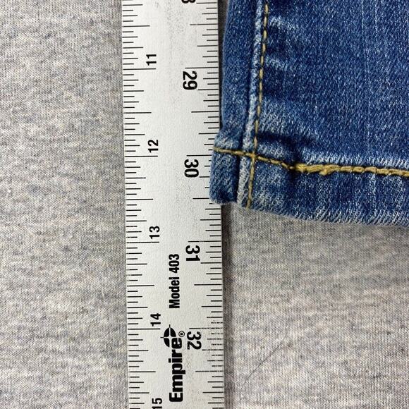 Levi 515 Jeans Womens 16 Medium Blue Denim Boot Cut Distressed 5 Pocket Stretch - Picture 16 of 16
